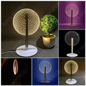 3D Illusion Bloom Lamp Wooden Led Table Lamp