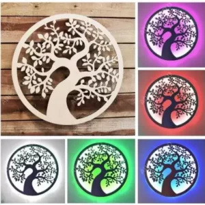 Tree of Life Light Wall Art, Wall Art Sign with Remote
