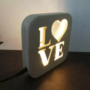 LOVE Sign Table Lamp Beautiful Wooden Led Night Light