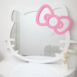 Hello Kitty Mirror Wooden Handmade Kitty Shaped Mirror