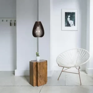 Wooden Hanging Lamp Drop Shape Wooden chandelier