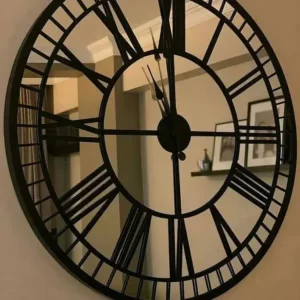 Mirror Latin Clock Black Mirror Modern Wall Clock