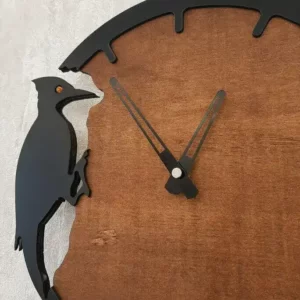 Designer Woodpicker Clock Wooden Wall Hanging Clock
